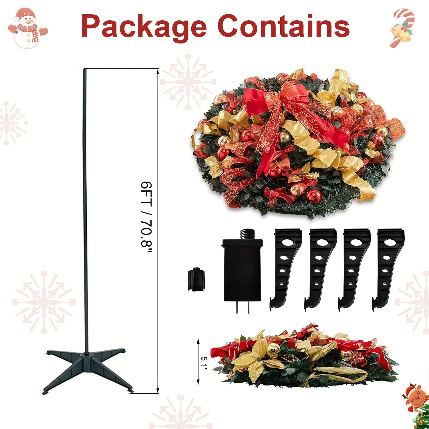 6-Foot Quick-Assembly Realistic Christmas Tree Sturdy Plastic/Metal Base - Easy to Set Up for Home, Office, And Party Use.