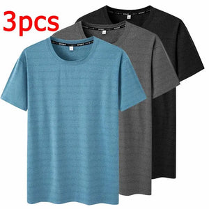 Plus Size T-Shirt Men 5XL 6XL 7XL 110-175kg Sport Quick Dry Breathable Running Gym Tees Round Neck Short Sleeve Oversized Tops