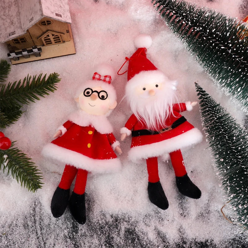 Christmas Elves Stuffed Plush Dolls Hanging Ornaments Xmas tree Party Decor Cute Boy Girl Elf Hanging Pendants Gifts New Year