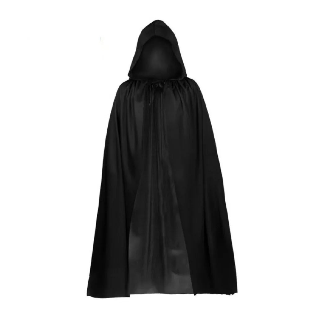 New Halloween costume: Adult Death Cloak, Cloak with Hat, Vampire Cloak, Wizard Robe, Makeup, Ball Performance Costume