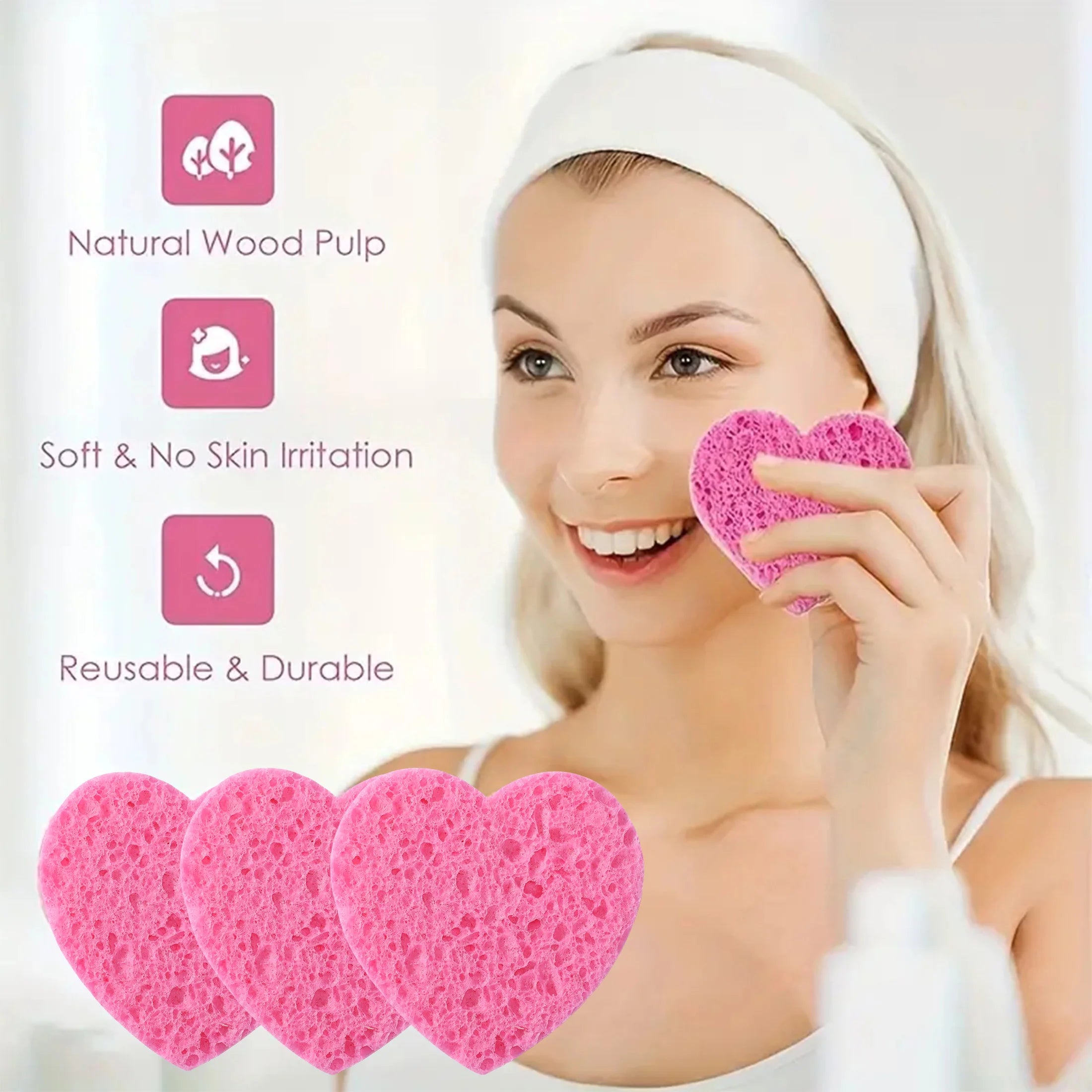 50pcs  Compressed facial sponge washcloth   For makeup removal and exfoli facial cleansing ation Mask; makeup remover