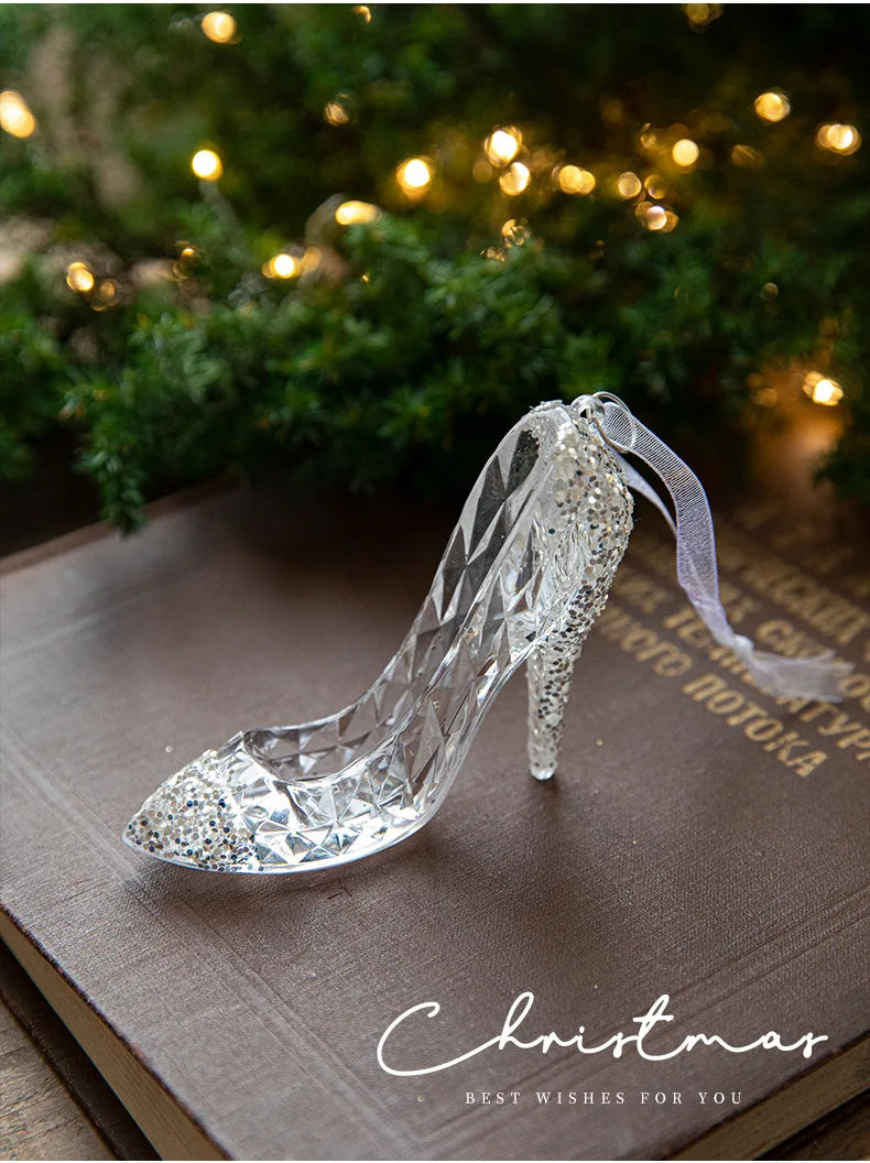 Christmas Ice Crystal Pendants, Christmas Tree Decorations, Transparent Acrylic Angels, Luxury Decorations, Scene Setting Props