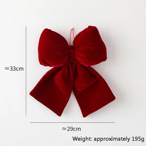 Velvet 3D Christmas Bow Christmas Tree Pendant Christmas Decoration Fence Stair Railing Fireplace Decoration