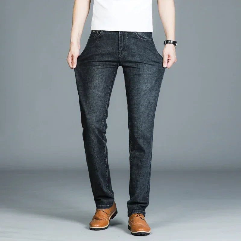 Mens High Quality Jeans Fashion Straight Denim Pants Men Classic Casual Jeans Male Plus Size Denim Trousers Ripped Jeans 28-40 - You Offer