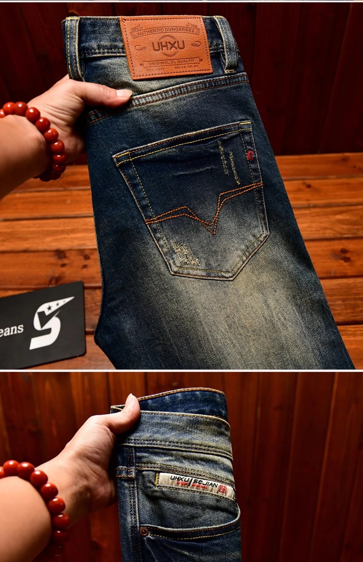 Heavy duty denim washed retro jeans for men 2025 new slim fit small foot elastic trendy brand casual Korean version pants - You Offer