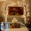 USB-Powered Willow Vine Fairy Lights - Bendable Tree Branches with 8 Modes Outdoor Party Decor for Valentine's Day Holidays