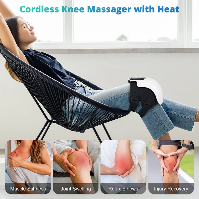 Medcursor Electric Heating Massage Knee Pad Wireless Heated Knee Massager Temperature Hot Compress Vibration Massage - You Offer
