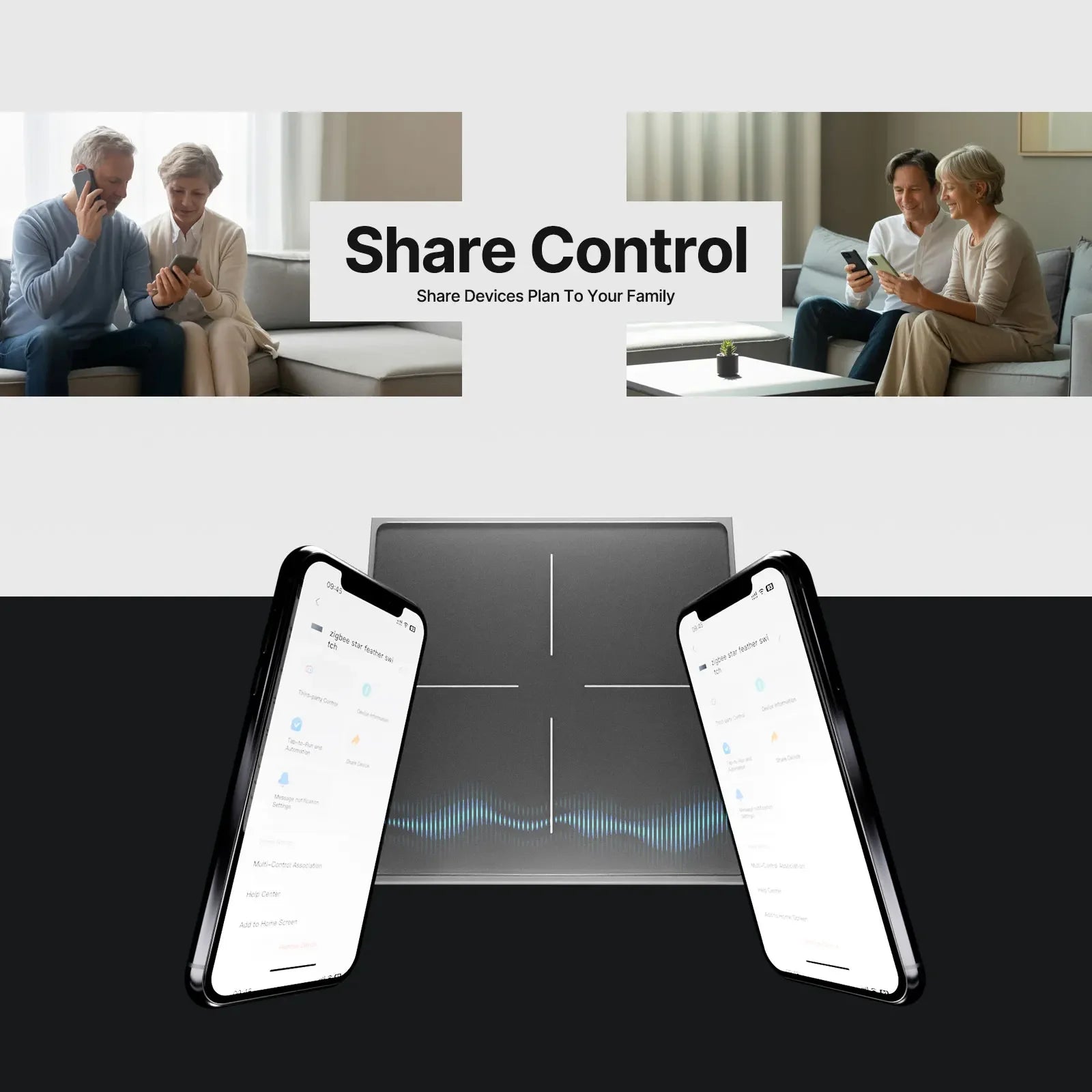 MOES ZigBee Smart Light Switch 2in1 Neutral Wire Required,Tuya APP Control,Compatible with Alexa Google Home,Star Feather Design