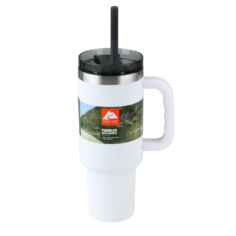 40 oz Insulated Stainless Steel Tumbler with Straw Lid Sweat-Free Durable Drinkware Hot Cold Beverages Outdoor Activities Sports - You Offer