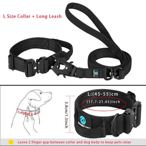 Tactical dog collar leash set leash handle military can dur nylon pit dog, medium large walking training pet accessories