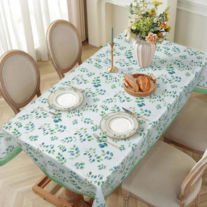 Christmas Poinsettia Waterproof Tablecloth New Year Party Decor Washable Rectangle Tablecloth Wedding Table Navidad Decorations