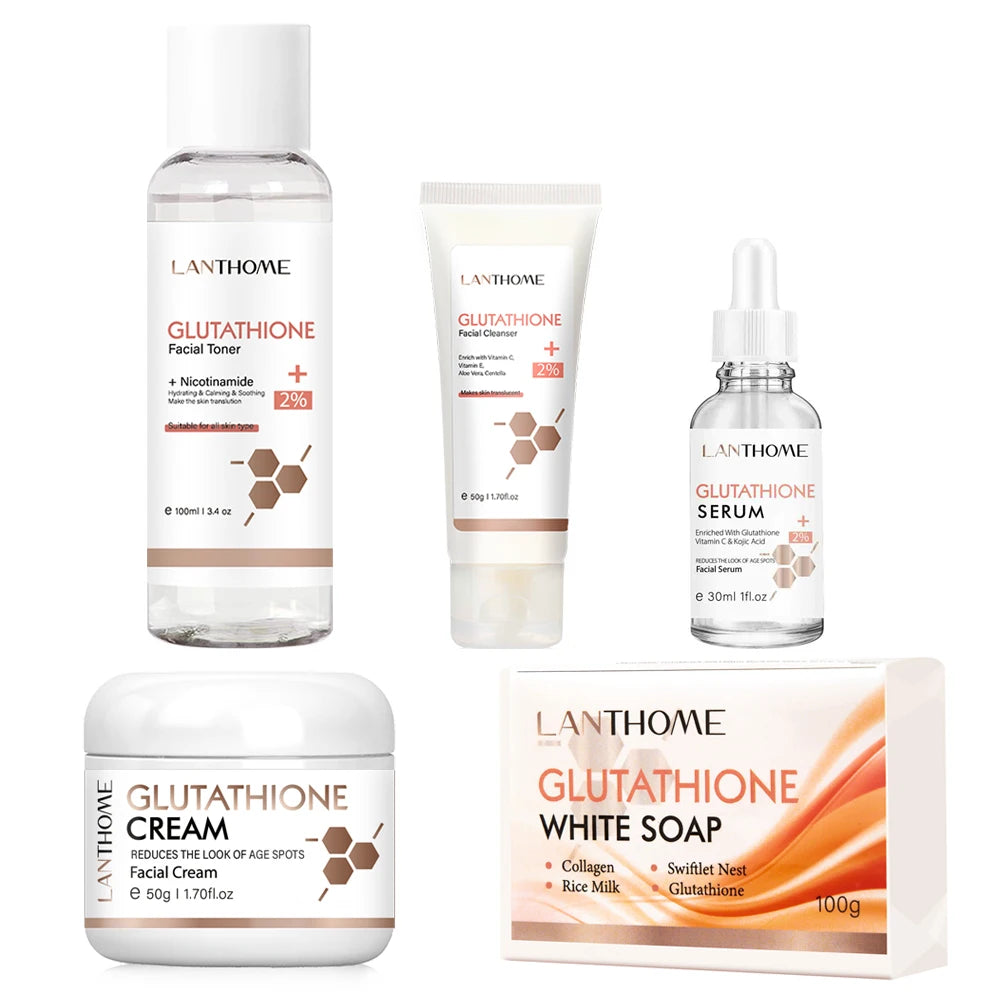 Lanthome Glutathione Whitening Serum Fade Black Dark Spots Vitamin C Defects Reduce Facial Oil Brightening Firming For Women