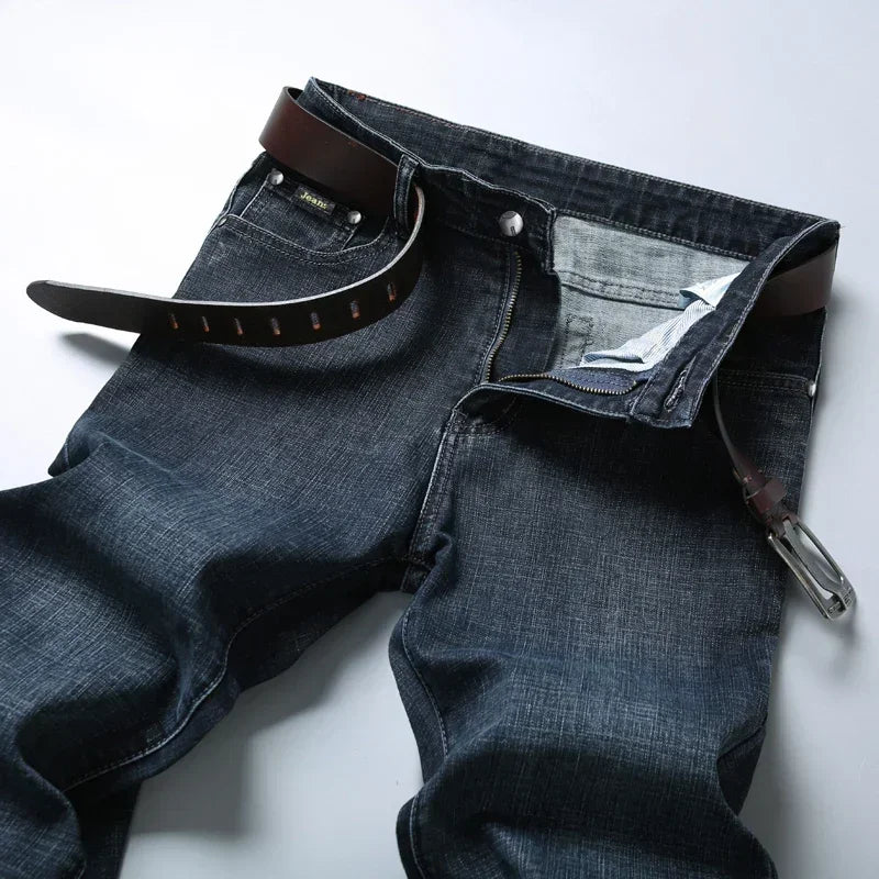 Mens High Quality Jeans Fashion Straight Denim Pants Men Classic Casual Jeans Male Plus Size Denim Trousers Ripped Jeans 28-40 - You Offer