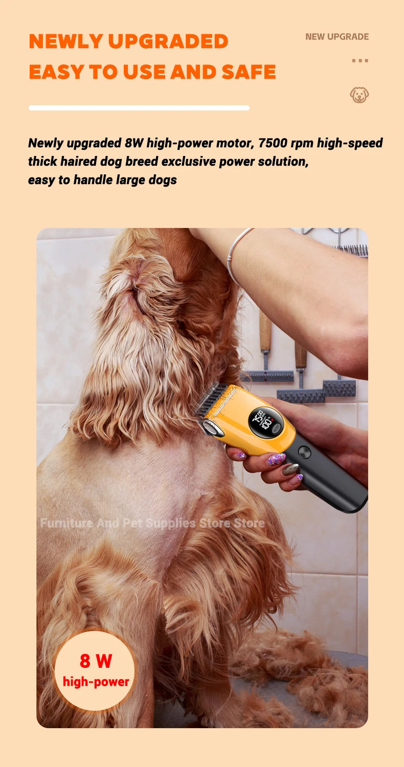 Electric Dogs Grooming Clipper Professional Hair Cutter for Pets Hair Trimmer Cordless Low Noise Shaver Cutter Machine Scissors