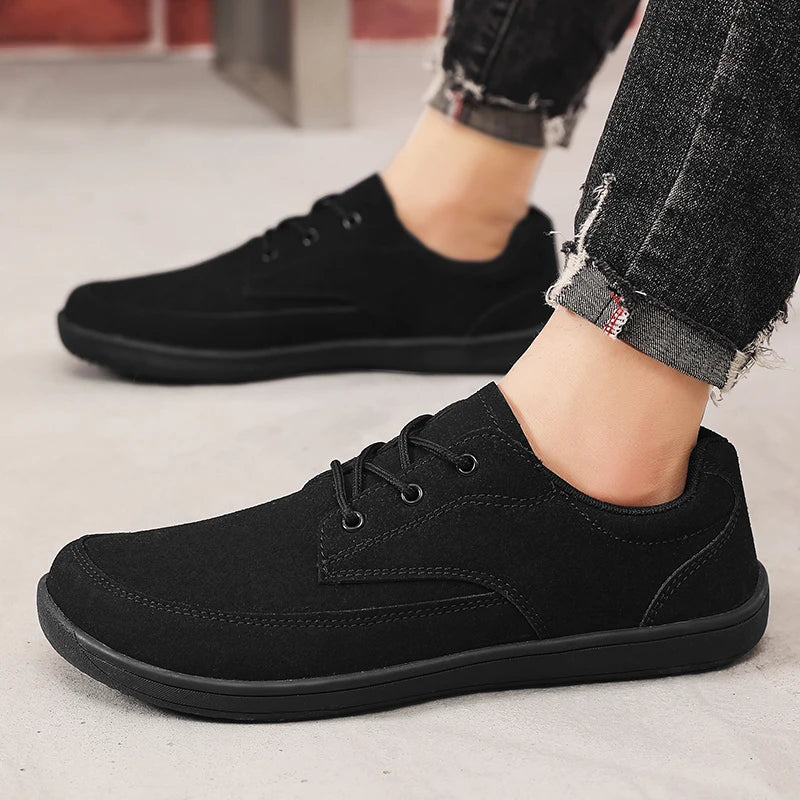 Men Suede Casual Wide Toe Shoes Beige Thick Soled Lace Up Walking Shoes Also Suitable for Designer Retro Style Denim Boot Sizes