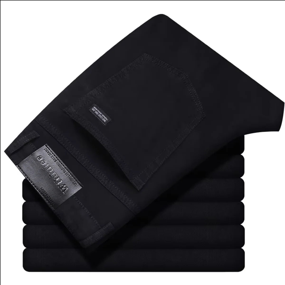 Wthinlee New Business Men's Jeans Casual Straight Stretch Fashion Classic Blue Black Work Denim Trousers Male Brand Clothing - You Offer