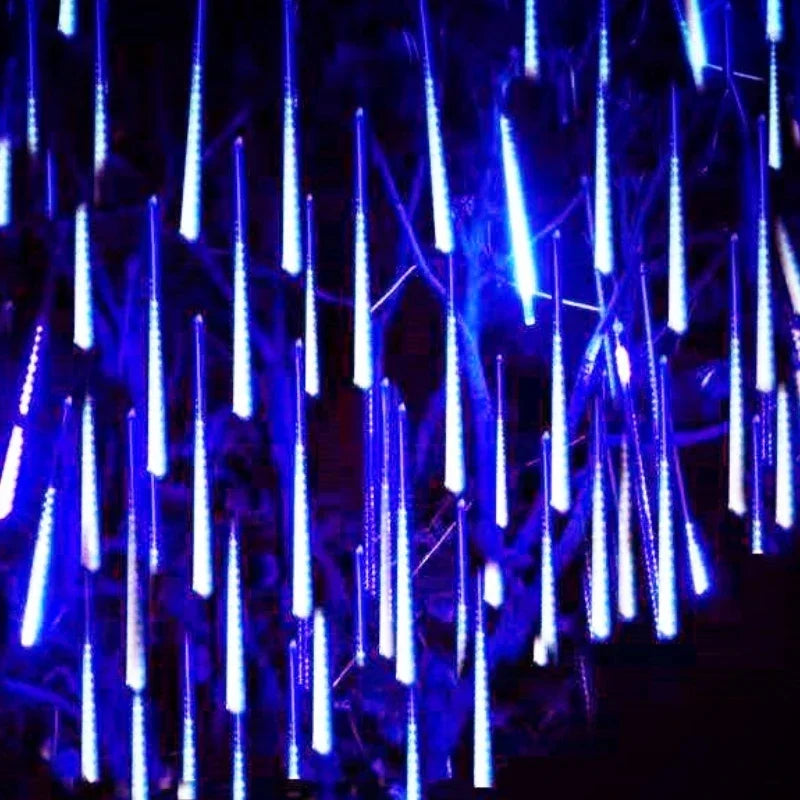 Outdoor LED Meteor Shower Lights Falling Rain Drop Fairy String Light Waterproof for Christmas Party Garden Holiday Decorations