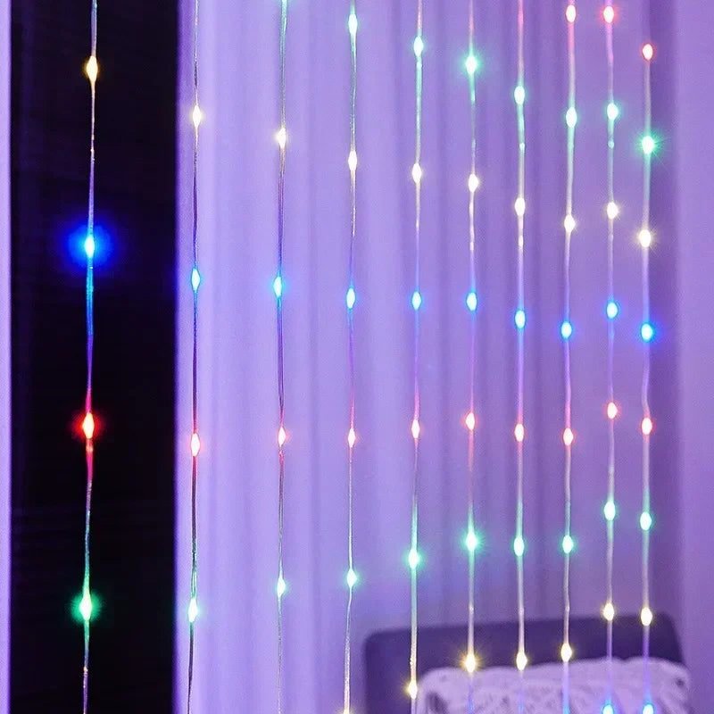 RGBIC Curtain Light String USB Plug Remote Control LED Curtain Light APP Bluetooth Control String Lights for Room Decorations