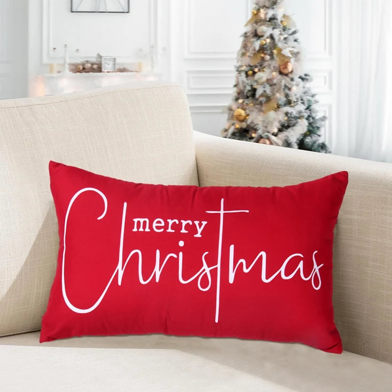 Christmas Lumbar Pillow Christmas Decoration for Home 2025 Pendant Xmas Lumbar Pillow Cover Ornament Navidad Natal New Year Gift