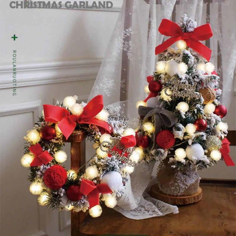 SRETNO Christmas Wreath Plush Tree Decorations Plantas Artificiales Christmas Trees Potted Plants choinka arbolitos de navidad