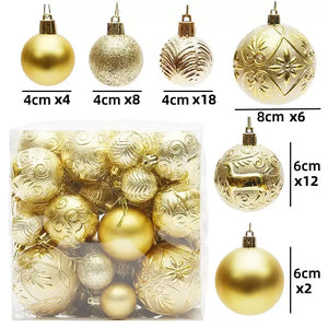 29/40/50pcs Silver Red Special-shaped Christmas Ball Ornaments Christmas Tree Party Decoration Christmas Spheres Pendant New