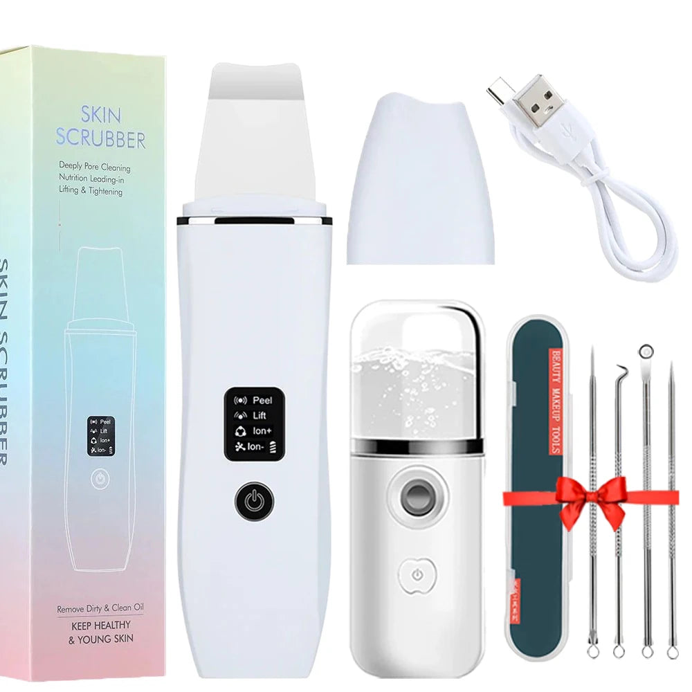 Ultrasonic Skin Scrubber Facial Deep Cleansing Blackhead Remove Ultrasonic Cleansing Cavitation Peeling Shovel Skin Scrubber