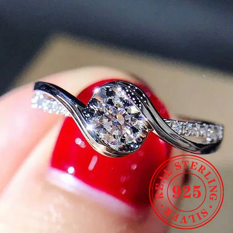 CHAOSHI High End 925 Sterling Silver Thin Rings New Trendy Luxury Temperament Women Fine Jewelry Anniversary Finger Accessories - You Offer