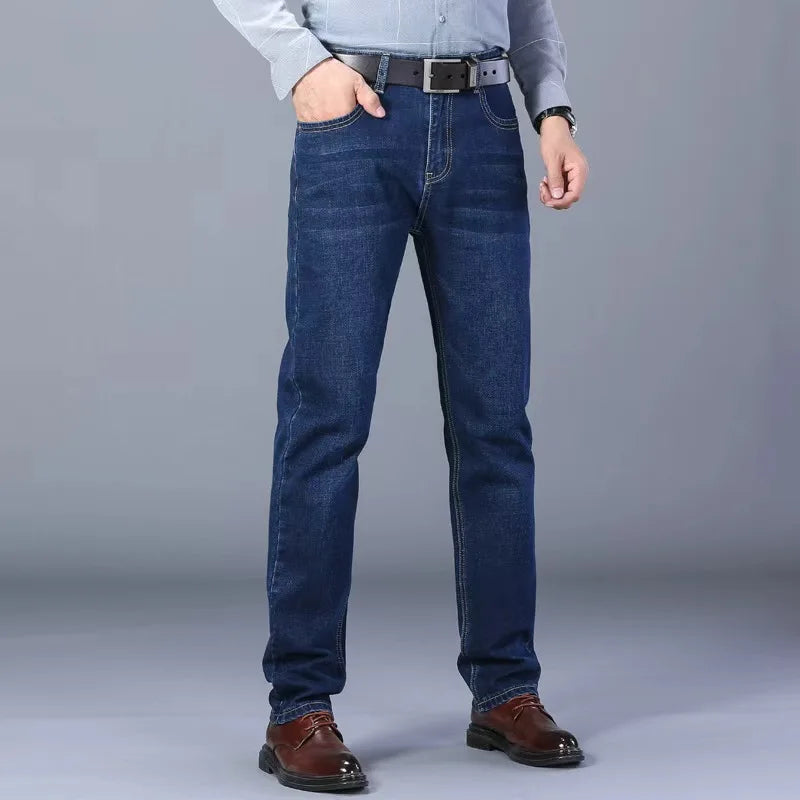 New Men's Lightweight Elastic Slim Fit Pants Are Comfortable, Soft, Fashionable, Straight Leg Casual Denim Pants for Men - You Offer
