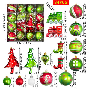 Green Painted Christmas Ball Decorations Green Monster Xmas Tree Ornaments Green Painted Xmas Ball Set Christmas Home Decor