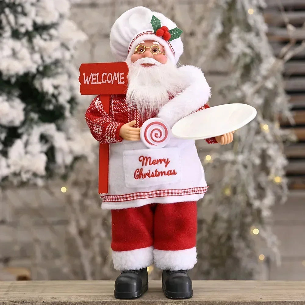 1~4PCS 2025 Christmas Decoration for Home Santa Claus Doll 30cm Navidad Party Decor Xmas Ornaments New Year Gift