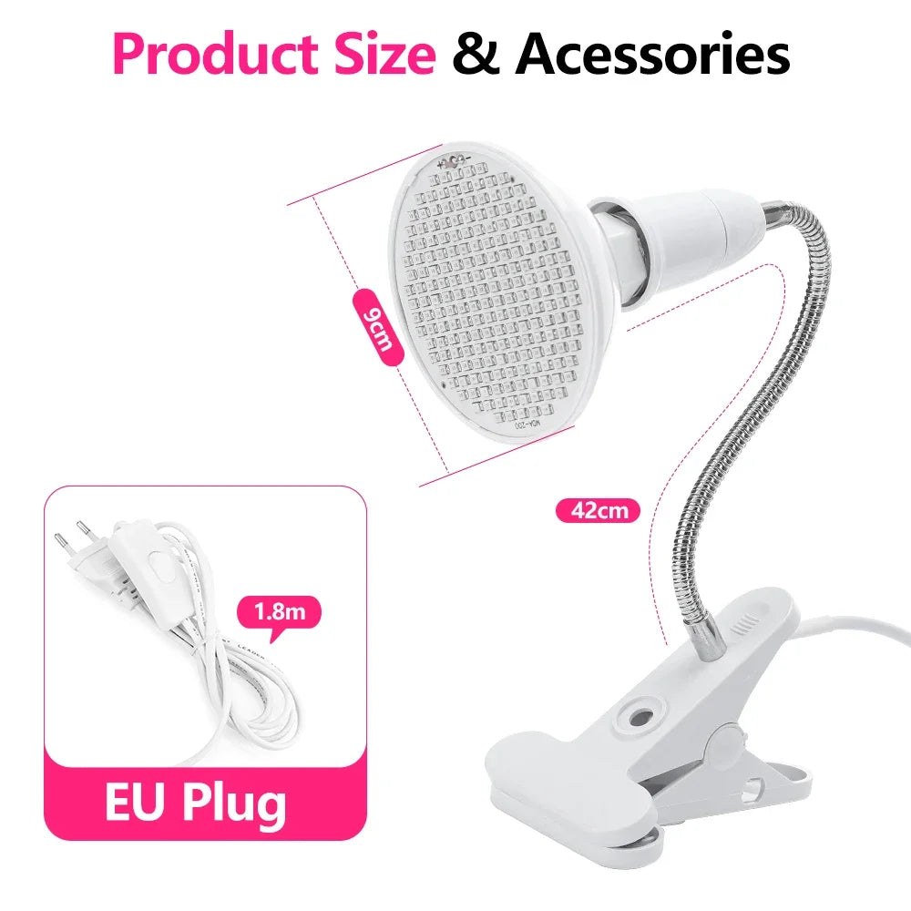 Anti Aging Red blue LED Light Therapy Bulb With Lamp Clip Red 660nm Near Infrared 850nm Beauty Full Body  Skin Care Pain Relief