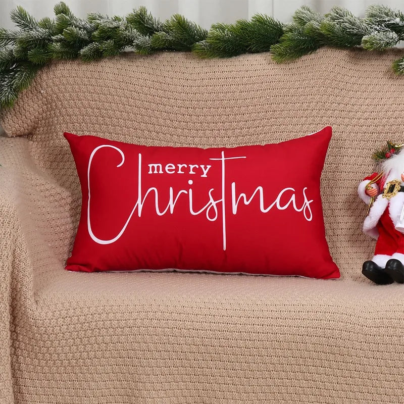 Christmas Lumbar Pillow Christmas Decoration for Home 2025 Pendant Xmas Lumbar Pillow Cover Ornament Navidad Natal New Year Gift
