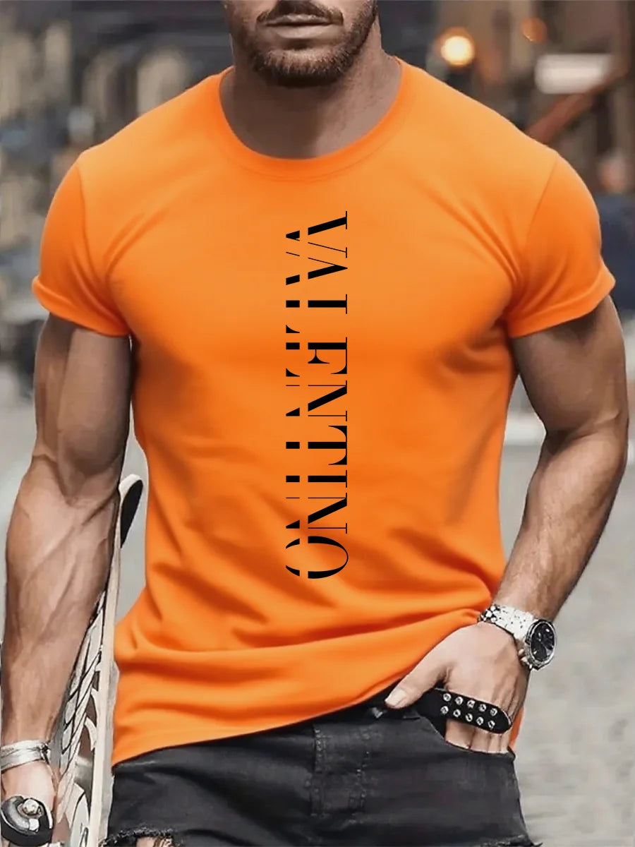 Men's summer round-neck printed short-sleeved t-shirt from luxury brand - streetwear for summer, original men's top