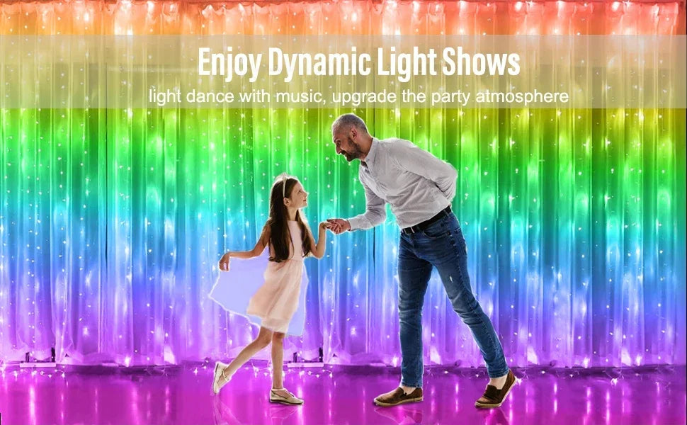 RGBIC Curtain Light String USB Plug Remote Control LED Curtain Light APP Bluetooth Control String Lights for Room Decorations