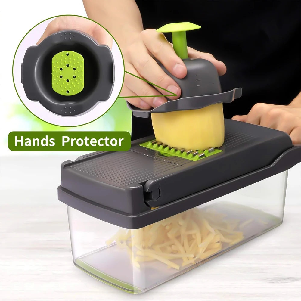 14 in 1 Multifunctional Vegetable Onion Manual Chopper Food Kitchen Potato Cut Shredder Slicer Kitchen Gadget - You Offer