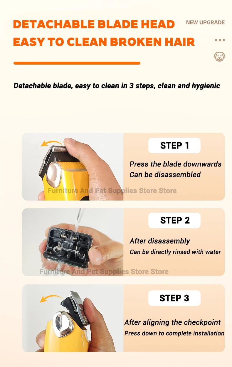 Electric Dogs Grooming Clipper Professional Hair Cutter for Pets Hair Trimmer Cordless Low Noise Shaver Cutter Machine Scissors