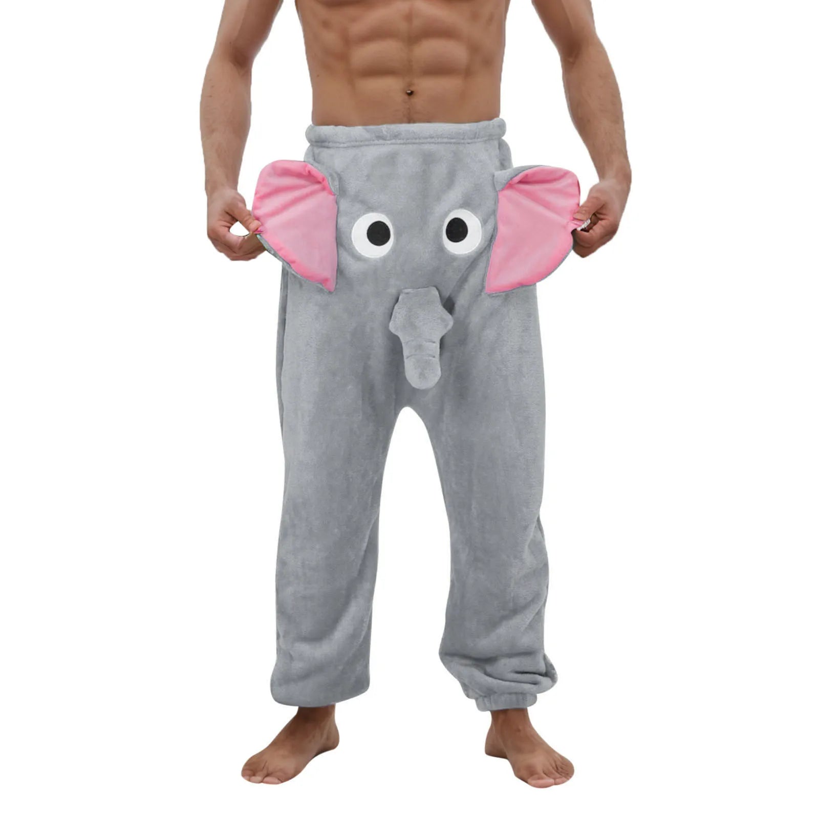 Funny Elephant Nose Ears Eyes Novelty Pants Humorous Underwear Men Women Cartoon Animal Themed Sleep Trouser Birthday Prank Gift - You Offer
