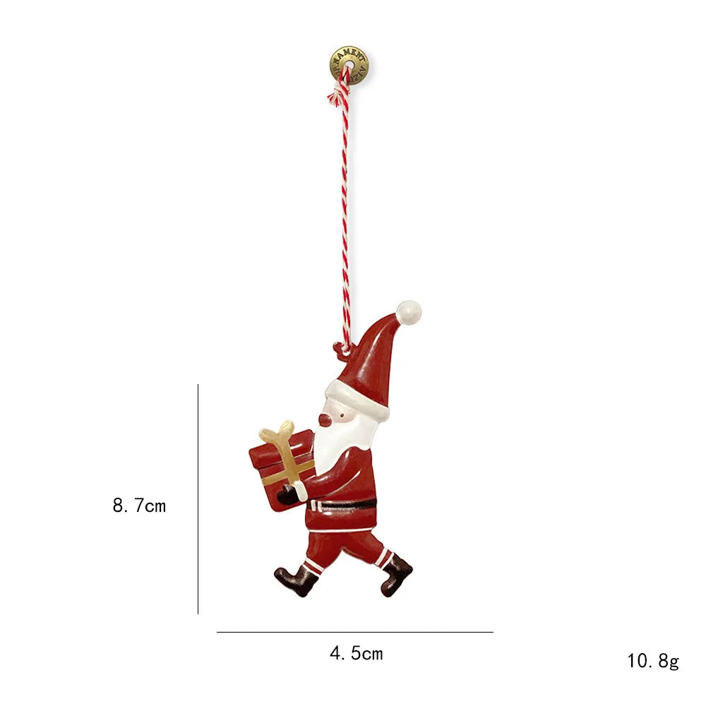 Nordic Christmas Hanging Decoration Cartoon Soldiers Angel DIY Drop Ornaments Double-sides Iron Art Xmas Tree Ornament