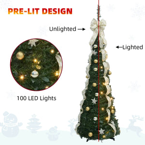 6FT/6.23FT Pre-lit Falling Snow Artificial Christmas Tree, Indoor, Holiday, DIY, Home, Room, Kitchen, Party, Christmas Decor