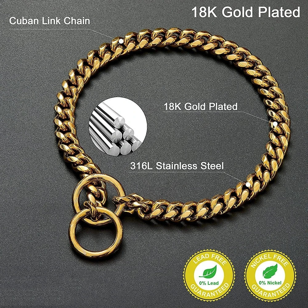 Metal Training Dog Choke Chain Collars for Large Dogs Pitbull Bulldog Durable Stainless Steel Dog Slip P China Collar
