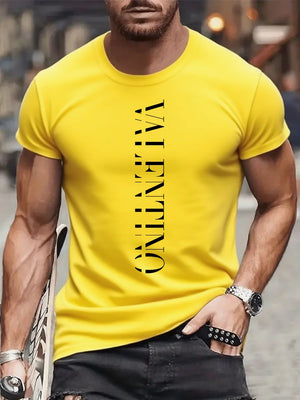 Men's summer round-neck printed short-sleeved t-shirt from luxury brand - streetwear for summer, original men's top