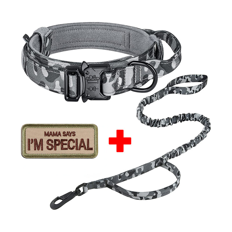 Military Tactical Dog Collar Nylon Adjustable Durable German Shepherd for Medium Large Outdoor Walking Training Pet Supplies
