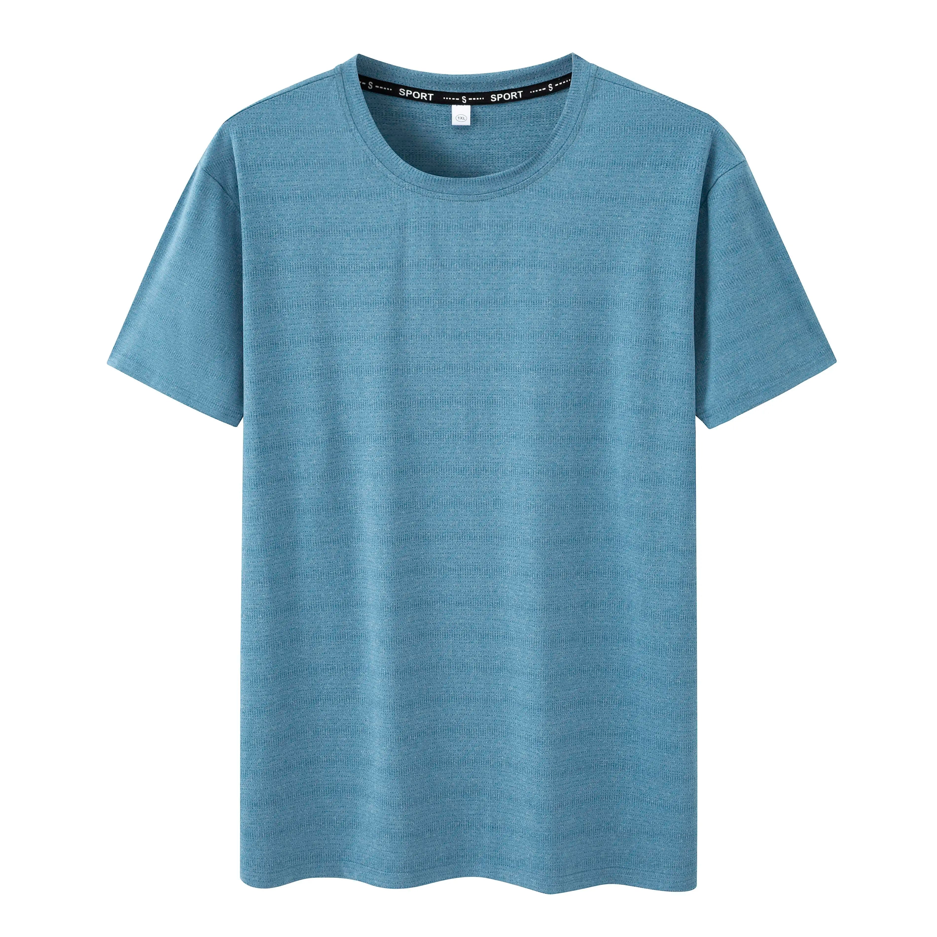 Plus Size T-Shirt Men 5XL 6XL 7XL 110-175kg Sport Quick Dry Breathable Running Gym Tees Round Neck Short Sleeve Oversized Tops