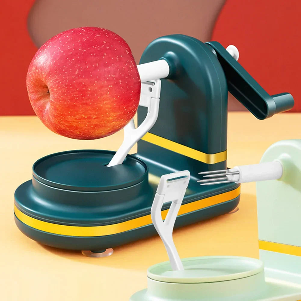 Manual Apple Peeler and Fruit Cutter with Stainless Steel Blades and Suction Cups Perfect for Easy Kitchen Use - You Offer