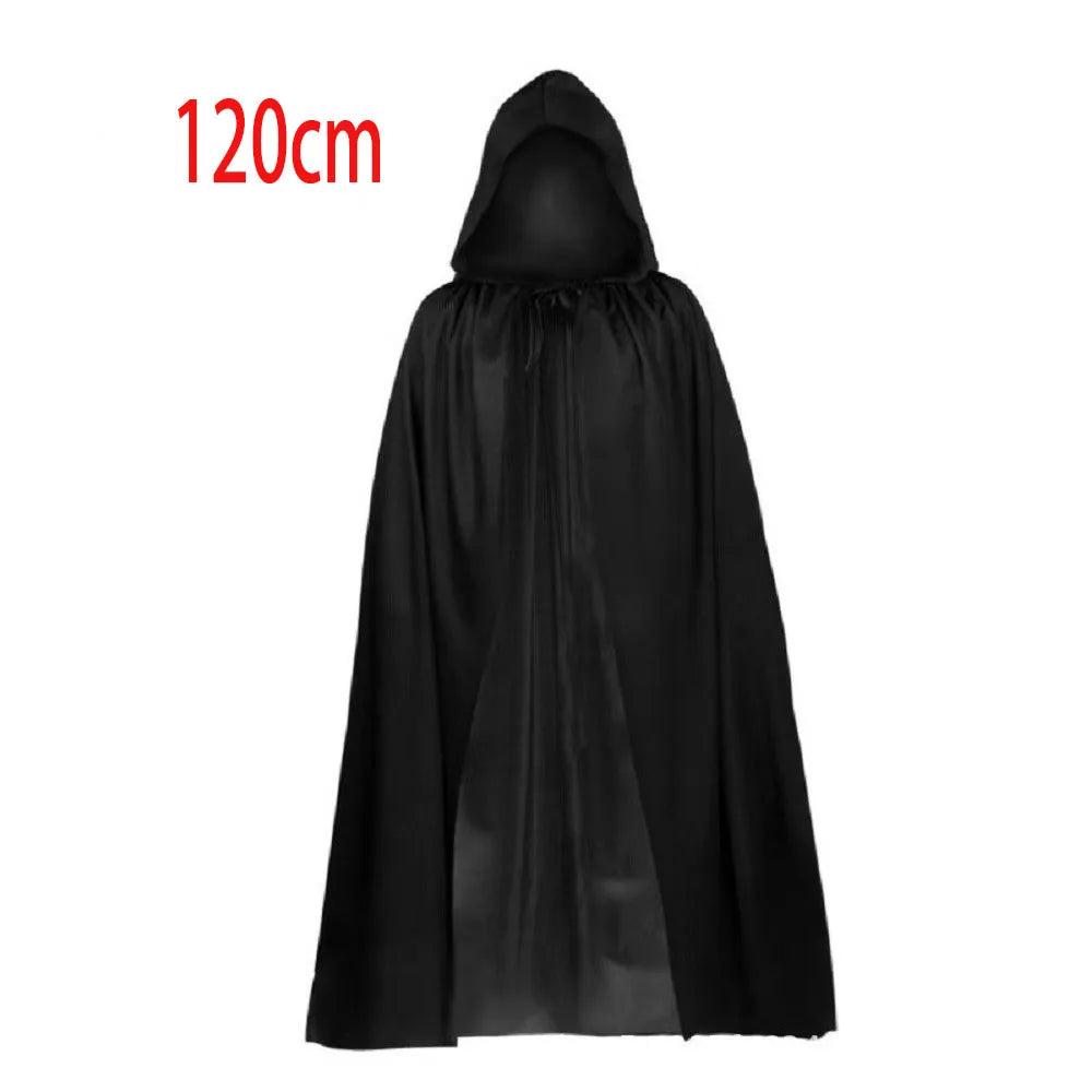 New Halloween costume: Adult Death Cloak, Cloak with Hat, Vampire Cloak, Wizard Robe, Makeup, Ball Performance Costume