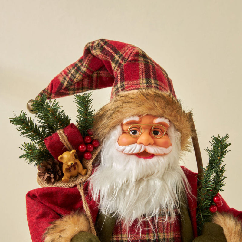 60cm Large Santa Claus Merry Christmas Decorations for Home Happy New Year 2023 Fabric Knitting Clothes Doll Window Decor