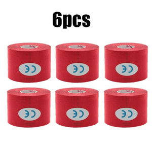 1/6pcs Breathable Cotton Kinesiology Tape Sports Elastic Roll Adhesive Muscle Bandage Knee Elbow Protector Injury Pain Care Tape