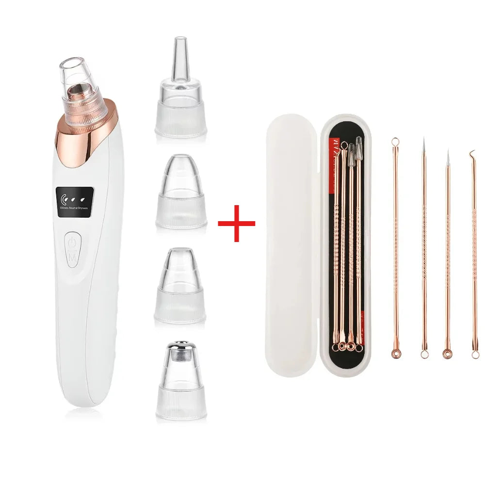 Blackhead Remover Vacuum Suction USB Rechargeable Facial Pore Cleaner Spot Acne Pimple Black Head Extractor Skin Care Tool Kit