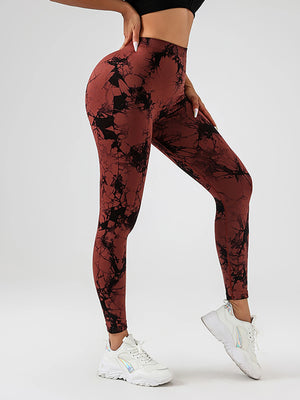 US Local Women‘s Spandex Tie Dye Scrunch Butt Lifting V Back Leggings Buttery Soft High Waist Booty Yoga Pants - You Offer