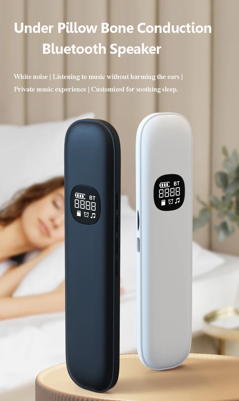 Under Pillow Bone Conduction Bluetooth Speaker White Noise Sleep Aid Soundbar LED Display TF MP3 Music Player Timed Shutdown